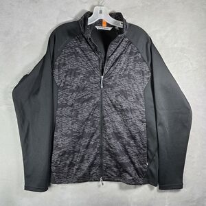 Peter Millar Jacket Men Large L Black Merge Elite Hybrid Golf Full Zip Stretch